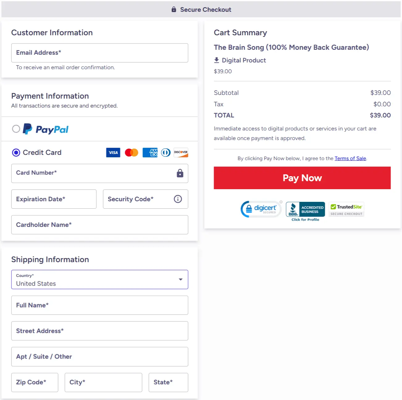 Secure Checkout Form